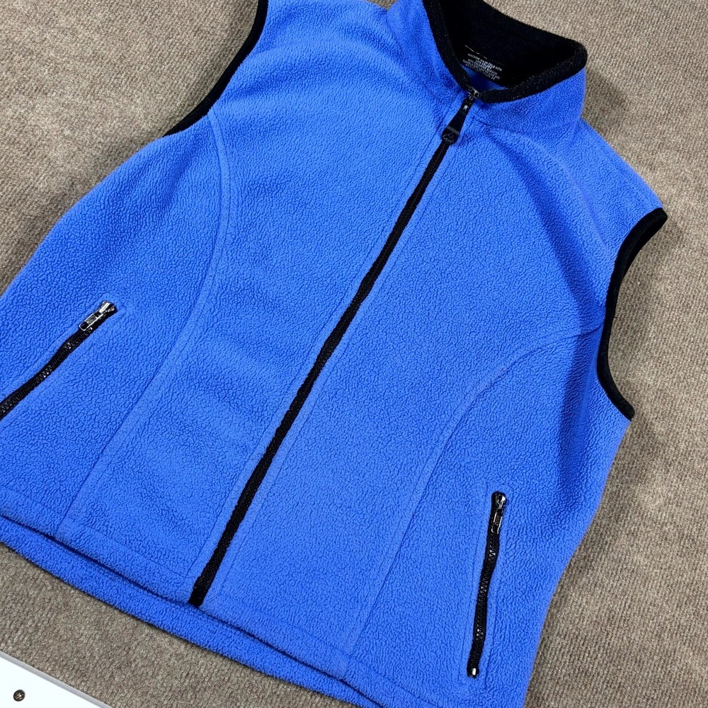 Avalanche Wear Fleece Vest Womens M Blue Performance Warm Mock Neck Full Zip